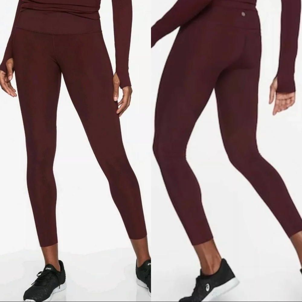 Athleta Challenge 7/8 Leggings Tights Auberge (Burgundy), Size XS